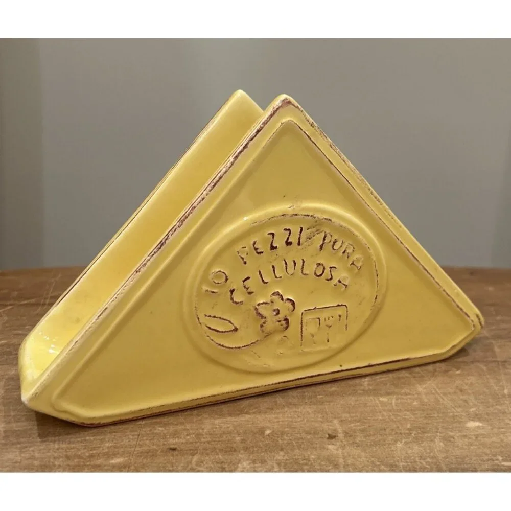 Sur La Table Ceramic Yellow Napkin Holder Italy Farmhouse Country Dining